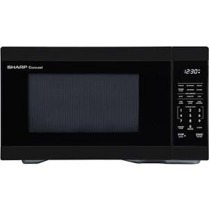 SHARP Countertop Microwave Oven with Removable 12.4" Carousel Turntable, 1000 Watt, 1.1 Cubic Feet, Black