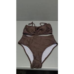 Herseas 2 Piece Bestselling Bikini Set U-Wire Cutout Swimsuit High Waisted Textured 2025 Summer Beach Swim Bathing Suits size L 