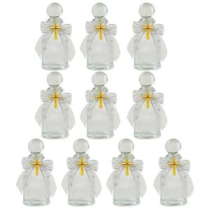 Ebucco 10 Set Baptism Favors for Holy Water Bottles with Cross Catholic Christian Water Container Lace Bow for Holy Communion Gifts Church Wedding Baptism Favors.1  Broken.
