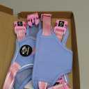 PHOEPET No Pull Dog Harness, Unique Colors Reflective Adjustable Dog Vest, with Soft Training Handle Metal Clips for Small Medium Large Dogs (Baby Blue Base & Pink Straps,M)