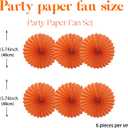 3 x Orange Birthday Party Decorations,DIY Orange Paper Fans Hanging Decoration,16in Halloween Paper Fans,Halloween Decor,Fox Birthday Decorations Events Accessories 30 Color DIY Set (Orange)