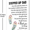 7 x Step Dad Fathers Day Gift, Stepfather Father's Day Card Gifts from Stepdaughter Stepson, Bonus Dad Fathers Day Card Gift