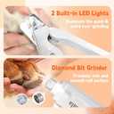 2-in-1 Dog Nail Clippers & Dog Nail Grinder with 2 LED Lights, Ultra-Quiet, USB Rechargeable,Security Upgrade,Multiple Grinding Methods, and Splash Guard for Small and Large Dogs & Cats