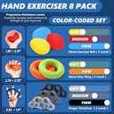 roygra Grip Strength Trainer (8 Pack), Forearm Strengthener, Stress Balls for Adults, Hand Strengthening Devices, Finger Strengthener, Workout Exercise Physical Therapy Equipment, Relief and Recovery