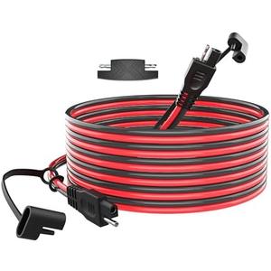 Pack of 2 POWOXI 15Feet SAE Extension Cable Quick Disconnect Wire Harness Solar Cables SAE Connector for Solar Panel Automotive RV Motorcycle Tractor 16AWG
