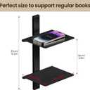 Floating Book Shelves for Wall, 6 Tier Invisible Floating Bookshelf, Vertical Spine Book Tower, Wall Mounted & Space Saving, Heavy Duty Metal Book Organizer for Home Office, 3 Pack Black