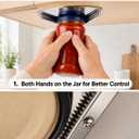 Under Cabinet Jar Opener for Seniors with Weak Hands, All Metal Easy Grip Lid Opener Under Cabinet for Arthritis Hands, Bonus 2 Rubber Jar Openers