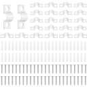 24PCS Wire Shelf Loop Clips, Shelf Clips for Metal Shelving Closet Maid Shelf Clip White Plastic Down Wall Loop Clips with Screws Expansion Tubes for Wires Shelving Concrete Installation Accessories