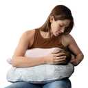 Boppy Nursing Pillow - Ergonomic Bottle & Breastfeeding Pillow with High, Firm, Large Area, Water-Repellent Cushion with Washable Cover; Baby Safety Alliance Verified - Blue Speckled Current