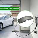 EV Charger Cable Protector Garage Door Pass Through, Design to Minimize Gaps, Soft Rubber, Heavy Duty, for All Tesla (Model 3/Y/X/S) and J1772 Mobile Chargers and Wall Connectors