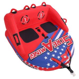 ZOOMBROS Towable Tubes for Boating 2-3Person, Front/Back Tow Points Sofa Style Boat Tubes and Towables, Holds 340-510 lbs Large Capacity, Premium Nylon Cover, Perfect for Kids & Adults