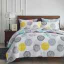 7 Pieces Comforter Sheet Set Queen Size Bed in a Bag Microfiber All Season Soft Colorful Dots Bedding Set (1 Comforter, 2 Pillow Shams, 1 Flat Sheet, 1 Fitted Sheet, 2 Pillowcases) Queen