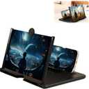 Screen Magnifier Version, 2026 New 3D HD Foldable Amplifier Phone Stand with Adjustable Angle Gift for Mom Dad Family Portable Universal Enlarger Movies Gaming Video (Black, 10 inch)