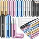 Gerrii 50 Pcs Travel Mini Perfume Refillable Portable Perfume Spray Bottle Perfume Pocket Perfume Dispenser with 20 Pcs Pump Accessories Essentials Spray Containers Scent Pump Case, 5ml (Multicolor)