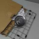 Sink Rack,Sink Protector for Kitchen Sink,Stainless Steel Sink Grid for Bottom of Sink 13"W x 15"L,Metal Sink Grate with Strainer,Rear Drain for Single Bowl with Corner Radius, 1 Pack