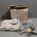 Birthday Gifts for Women,Spa Robe and Slippers Set, Bathrobe With Silky Satin Sleep Mask, Scented Candle Self Care 7 Pack Suitable for Christmas Thanksgiven Day Grey