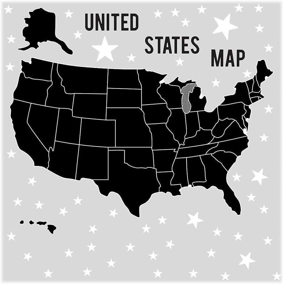 RoomMates RMK3862GM United States Chalk/Blackboard Map Peel and Stick Giant Wall Decals
