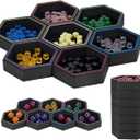 Magnetic Board Game Storage Trays, Hexagonal Modular Organizer, Flexibility Customize Layout Tray Accessory, Holds Tabletop Bits, Components, Pieces, Dices (7-Pack)