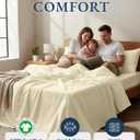 LANE LINEN 100% Organic Cotton California King Sheets Set, 4-Piece Pure Organic Cotton Long Staple Percale Weave Soft Best Bedding Sheets for Bed, Breathable, Fits Mattress Upto 15" Deep - Natural