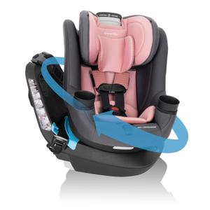 Evenflo REO by Revolve360 Rotating 2-in-1 Convertible Car Seat, 360 Degrees, Infant to Toddler, Forward and Rear Facing, Compact Design, One-time Install (Lenox) Manufactured Date:04/21/2026