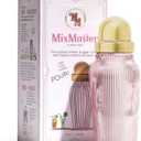 The MixMaster Cocktail Shaker with Strainer and Jigger Measuring Cap - Art Deco Leakproof Glass Drink Mixer for Crafting Cocktails - Innovative Home Bartending Supplies and Accessories - Pink