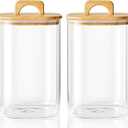 Sweejar 4 qt Large Jars with Bamboo Lids, 1 Gallon Glass Candy Jar with Lid, Sugar/Flour Storage Containers, 128 oz Big Glass Canisters with Airtight Lid