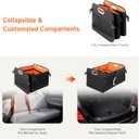 StorageWorks Trunk Organizer for SUV, Multi-Compartment Car Trunk Organizer, Car Organizer and storage with Aluminum Alloy Handle, Medium, Black and Orange, 1-Pack