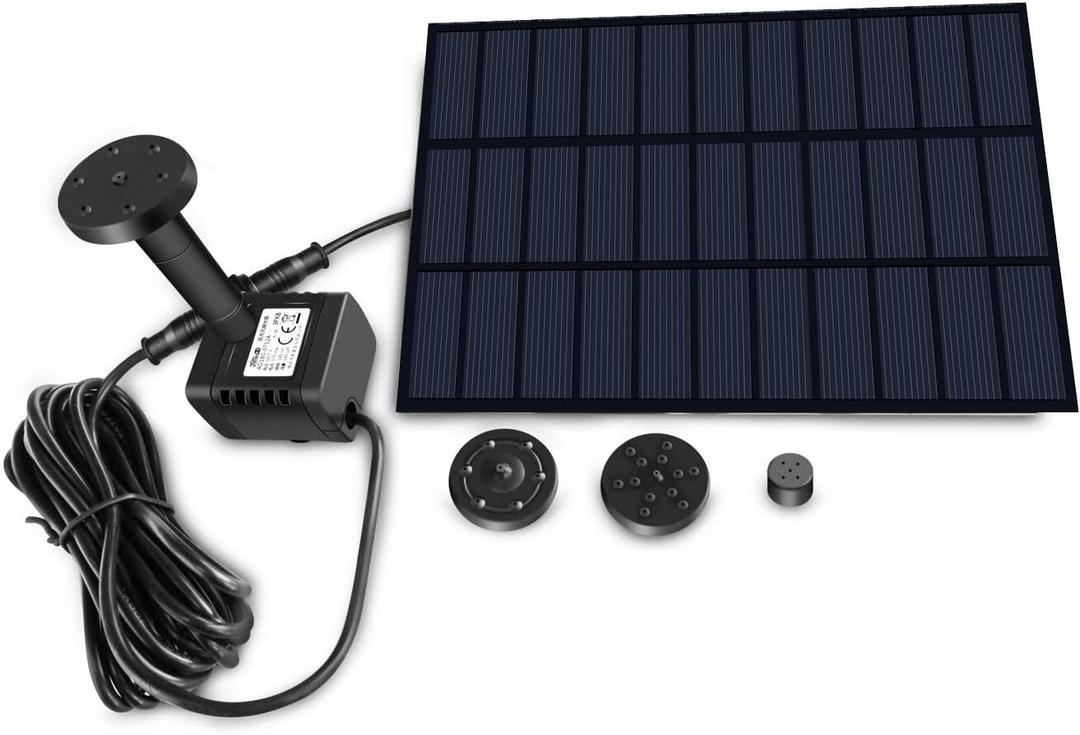 Sunlitec Solar Fountain with Panel Water Pump for Bird Bath Solar Panel Kit Outdoor Fountain for Outdoor Small Pond, Patio Garden and Fish Tank
