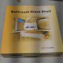 2-Pack Glass Corner Shower Shelves with Aluminium Brackets, 9.8 X 9.8 Tempered Glass Bathroom Shelf, Wall Mounted Organizer for Shower, Kitchen