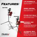 Heater Sports Slider Lite 360 Baseball Pitching Machine with Automatic Ball Feeder - Accurate 360-Degree Delivery, Durable and Portable Training Tool for All Ages, One Size