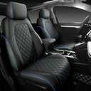 YAFYNTB Custom Fit CRV Seat Covers for Select Honda CRV 2017 2018 2019 2020 2021 2022 - Full Set, Leather (Bule Check)