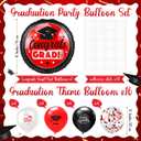 Kasyat 2 Set Red and Black 2026 Graduation Table Centerpiece Balloon Stand Kit Congrats Grad Foil Balloons for Graduation Party Supplies Decorations