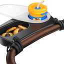 Universal Stroller Snack Tray,Cup Holder Stroller Tray with Silicone Flexible Arms Grip and Dust Cover–Fits Strollers,High Chairs,Joggers,Portable Toddler Feeding Tray for Snacks, Drinks, and Toy