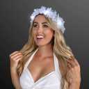 FlashingBlinkyLights Set of 12 White LED Hawaiian Lei Floral Headband Light Up Flower Crown