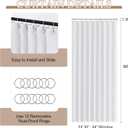 StangH Thermal Insulated Accordion Curtain Temporary Door for Bedroom Closet, Light Blocking Folding Curtain for Laundry Area Bathroom with Tieback and Hooks, Pure White, W50 x L80, 1 Panel