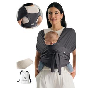 Konny Baby Carrier Flex AirMesh with Head Support - Adjustable, Easy to Wear, Hands-Free Breathable Baby Wrap Sling, Perfect for Newborn Babies Essentials up to 44 lbs (XS-XL) -Charcoal