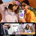 Magnetic Phone case Compatible with iPhone 16 Pro Max Case Four-Corner Shockproof with Magnetic-Ring Phone Stand Clear Purple Case