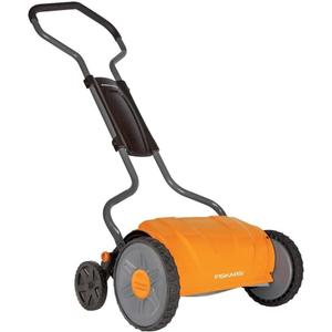 Fiskars Push Mower - 17" Cut Width Manual Reel Mower with No Motor - Grass Cutter with Steel Blades that Stay Sharp - Eco-Friendly Cordless Grass Trimmer for Lawn Care