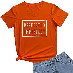 DANVOUY Womens Causal Short Sleeve V-Neck T-Shirt Graphic Tees, Size XXL
