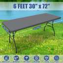 Moosfor Spandex 6 Foot Rectangle Table Cloth 2 Pack, Elastic Fitted Tablecloths for Picnic, Stretch Washable Patio Table Cover for Outdoor, Camping, Banquet and Parties (Grey, 30"x72")