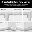 EVEO Cable Hider Wall 306 - Cable Raceway Cord Hider - Wire Covers for Cords on Wall, Cord Cover, Wall Cable Hider, Cable Concealer, Wire Hiders for TV on Wall Management-20X (L16 W0.95 H0.5) - White