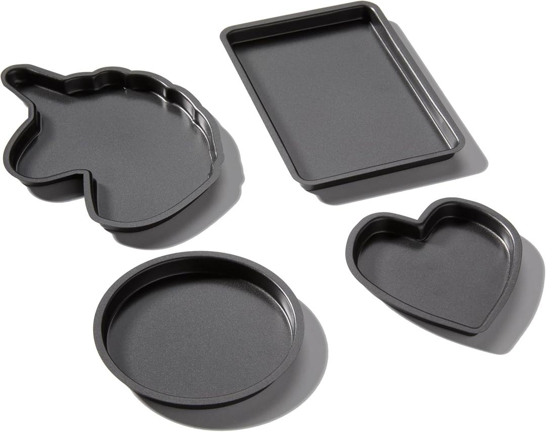 Kids Baking Set compatible with Easy Bake Oven | Fun Oven Pan Set of 4 made of Food Safety Tested Nonstick Steel | Oven Pans Compatible with Easy Bake Oven for Girls or Boys