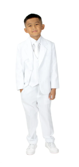 Boys' White Classic Fit Formal Dress Suit Set 4T