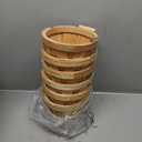 6 Pcs Fall Wooden Apple Bushel Baskets 1/2 Peck with Handle, Round