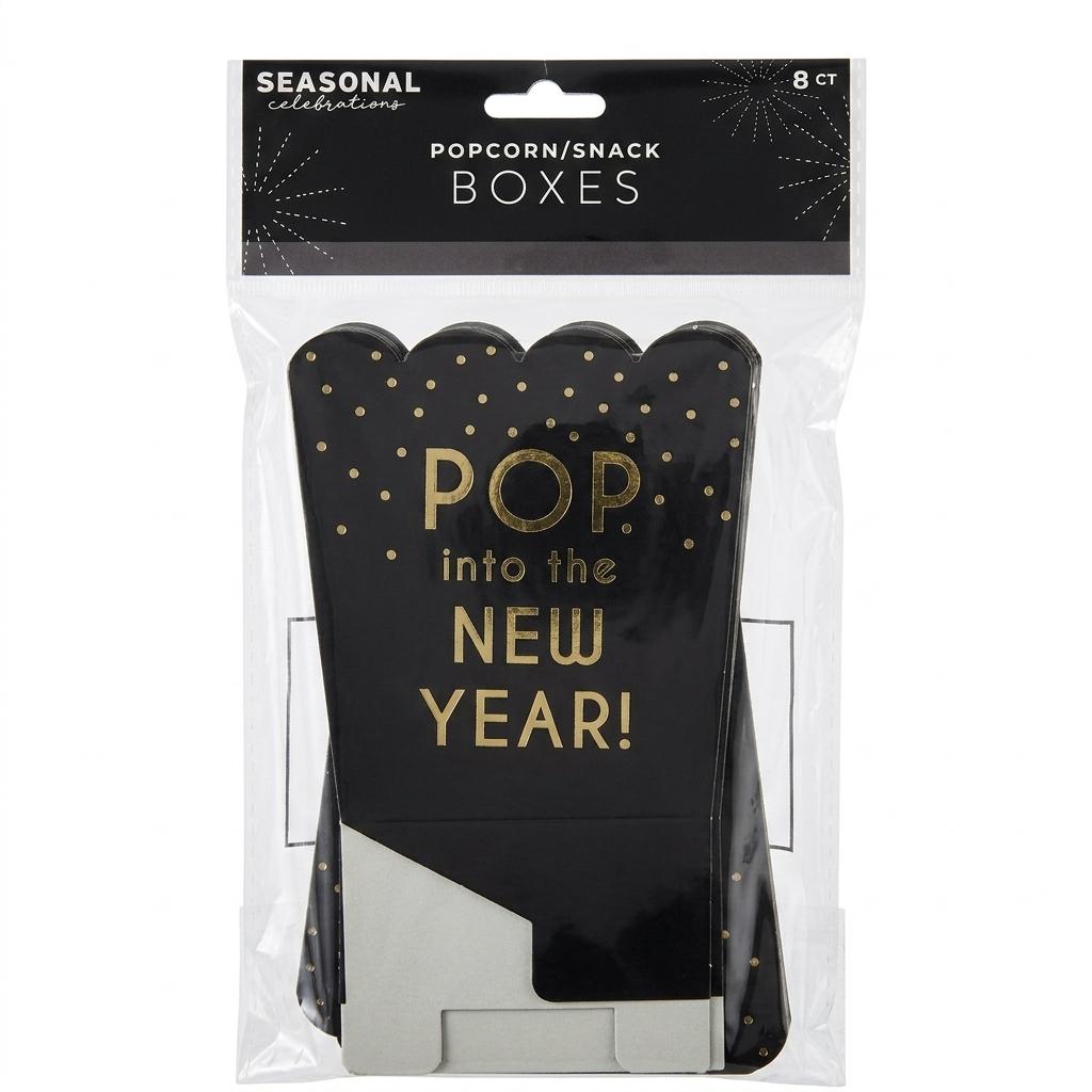 4 x NYE 2026 Paper Popcorn Boxes 