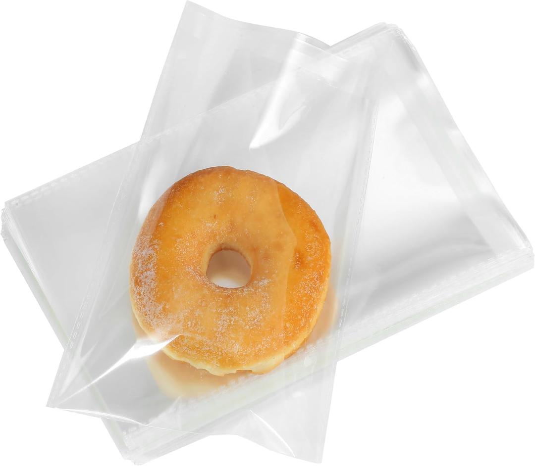 400PCS 6x6 Inches 3.2Mil Clear Cellophane Bags Self Sealing Cookies Bags Self Adhesive Resealable Cello Bag for Packaging Candy Cookies Party Favors Gifts,Thick