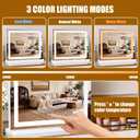 Vanity Mirror with Lights 23"x19", LED Makeup Mirror, 3 Color Lighting Modes, 10X Magnification, Smart Touch Control, Dimmable, Aluminum Metal Frame, Lighted Up for Vanity Desk (White)