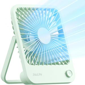 JISULIFE Desk Fan Battery Rechargeable, 4500mAh 180Foldable Portable Personal Fan, 4 Speeds Adjustable Long Battery-life for Home Office Travel Outdoor Gifts for Women Men-Green
