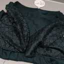 ANRABESS Dresses for Women Casual Lace Long Sleeve V Neck Tiered Swing Flowy Loose A-line Mini Short 2025 Fall Vacation Dress (Deep Green), Large