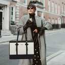 LOVEVOOK Laptop Bag for Women 15.6 inch Canvas Laptop Tote Bag, Large Capacity Work Bag with Clutch Purse, Computer Bag Office Business Briefcase, Casual Handbag for Travel College Teacher School